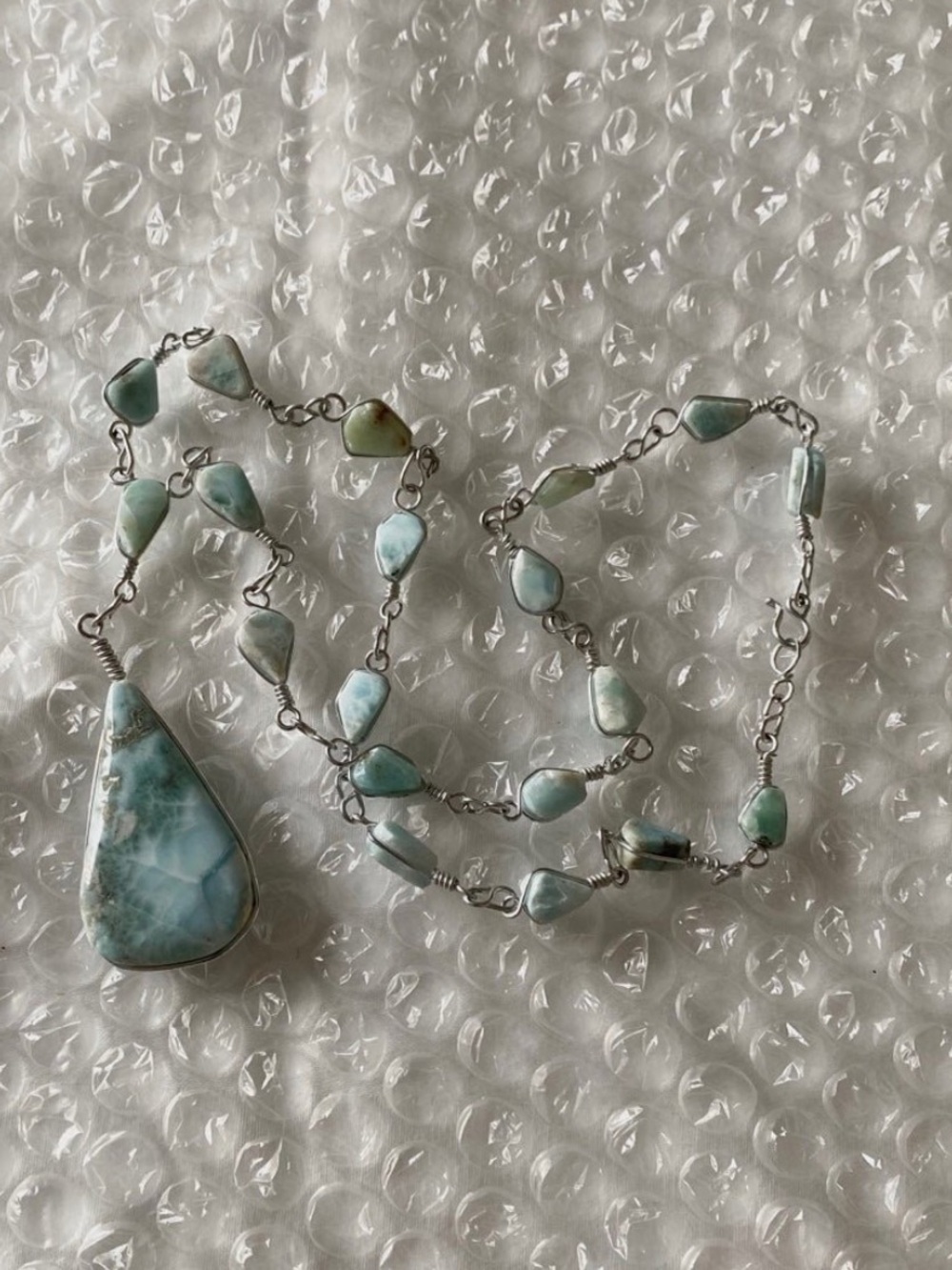 New Silver Larimar Necklace